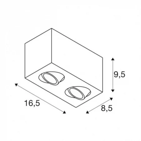 Oprawy-sufitowe - podwójna oprawa sufitowa biała gu10 3000k 14w triledo 1002008 slv 