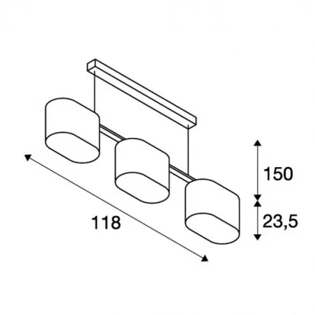 Lampy-sufitowe - czarna lampa wisząca triadem 3 klosze materiałowe 3xe27 60w max slv 