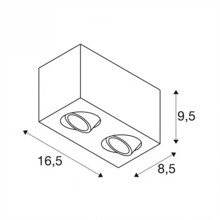 Oprawy-sufitowe - podwójna oprawa sufitowa czarna 10w gu10 triledo 1002005 slv 