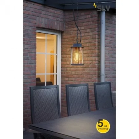 Lampy-ogrodowe-wiszace - lampa wisząca tarasowa photonia e27 antracyt max60w ip44 slv 