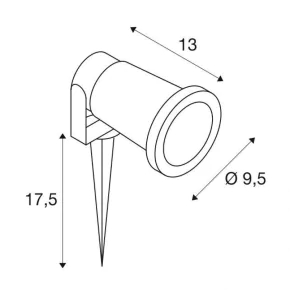 Lampy-ogrodowe-stojace - lampa wbijana do ogrodu reflektor rdzawy gu10 11w nautilus spike 15 1001964 slv 