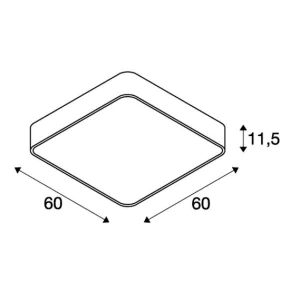 Lampy-sufitowe - plafon oraz wisząca lampa sufitowa srebrnoszary kwadrat medo 60 square sufitowa 4xt5 24w slv 