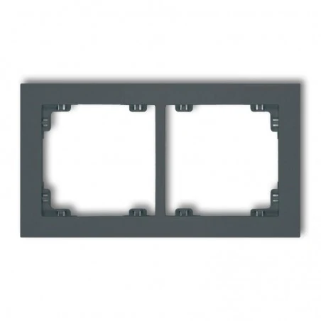 Ramki-podwojne - grafitowa matowa ramka podwójna 28dr-2 deco karlik 