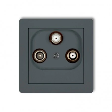 Gniazda-antenowe - gniazdo abonenckie 2xsat+tv grafitowy mat 28dgsn deco karlik 