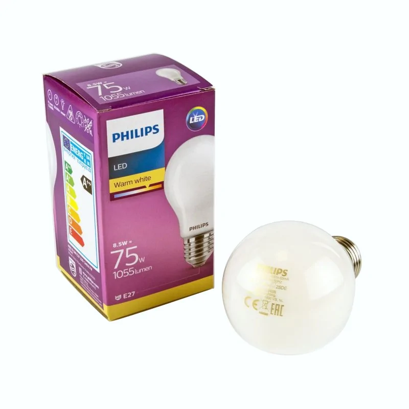 Philips bombilla led e27 estandar 8,5w-75w 1055 lumen 2700k