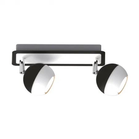 Lampy-sufitowe - kinkiet podwójny czarno-biały gu10 35w kombi 02837 ideus 