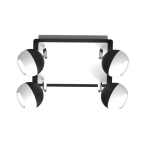 Lampy-sufitowe - nowoczesny poczwórny kinkiet nad lustro biało-czarny 4x35w kombi gu10 4d 02839 ideus