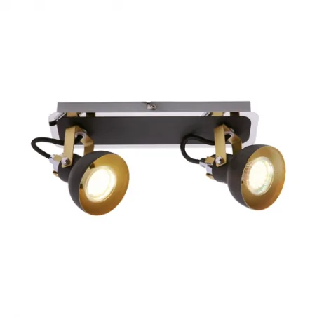 Lampy-sufitowe - oprawa ścienno-sufitowa czarna 2x35w gu10 mario gu10 2l 03043 ideus 