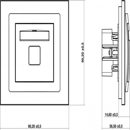 Gniazda-komputerowe - mechanizm gniazda komputerowego rj45 grafitowy mat kat. 6 28dgk-3 deco karlik 