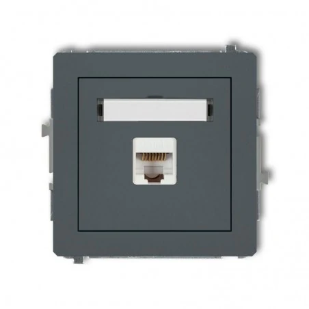 Gniazda-komputerowe - grafitowe matowe gniazdo komputerowe rj45 kat. 5e ekranowane 28dgk-1e deco karlik 