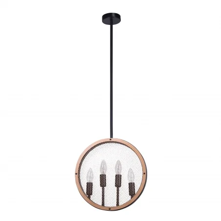 Lampy-sufitowe - wisząca lampa sufitowa czarny/brąz 4x12w led e14 il mio arete 312907 polux 