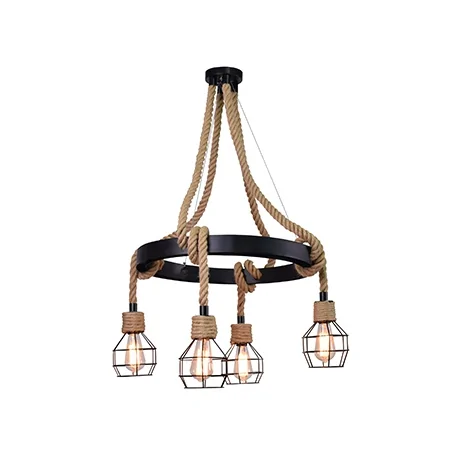 Lampy-sufitowe - wisząca lampa sufitowa czarny/jasny brąz e27 4x10w led il mio alegra 312495 polux 