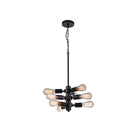 Lampy-sufitowe - wisząca lampa na dziewięć żarówek e27 czarna 9x10w led il mio orebro 312501 polux 