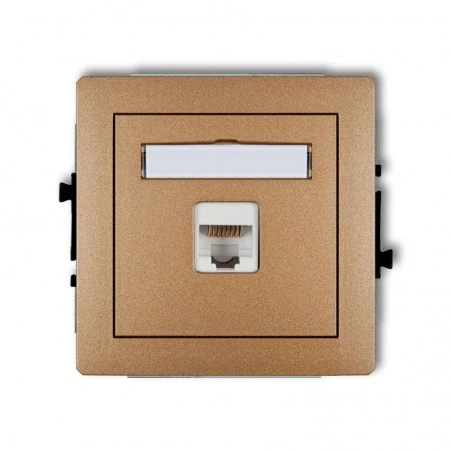 Gniazda-komputerowe - gniazdo komputerowe rj45 złoty metalik 5e 8dgk-1 deco karlik 