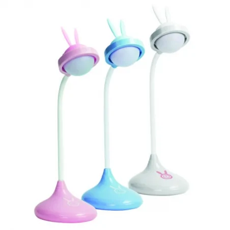 Oswietlenie-do-pokoju-dzieciecego - niebieska lampka biurkowa led dla dziecka królik 3000k/6500k rabbit led 313003 polux 