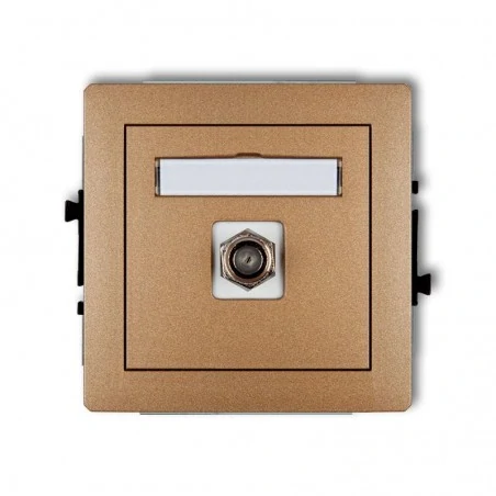 Gniazda-antenowe - złote metaliczne gniazdo antenowe typu f (sat) 8dgf-1 deco karlik 