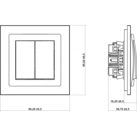 Wylaczniki-podwojne - mechanizm łącznika zwiernego świecznikowego czarny mat 12dwp-44.1 deco karlik 