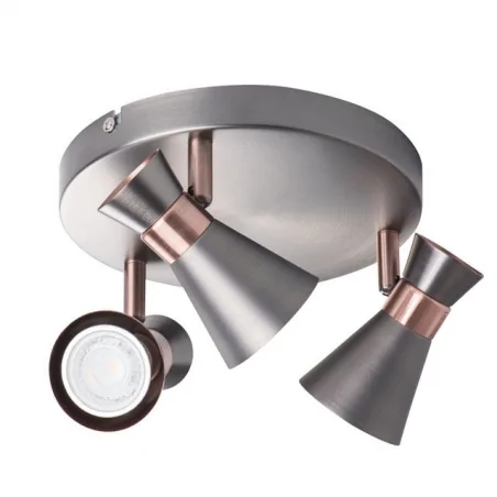 Lampy-sufitowe - kinkiet ścienno-sufitowy potrójny srebrny/miedziany gu10 3x35w mileno el-30 asr-an 29113 kanlux 