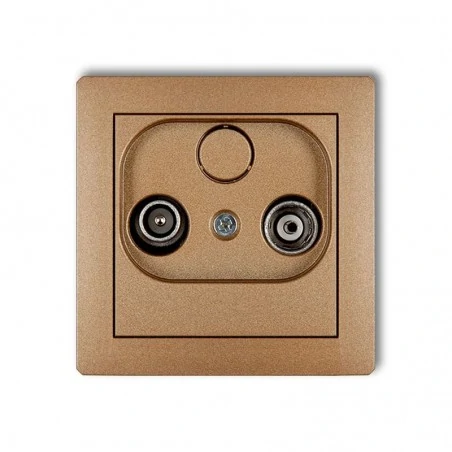 Gniazda-antenowe - gniazdo rtv przelotowe złoty metalik 9db 8dg9p deco karlik 