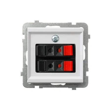 Gniazda-glosnikowe - białe gniazdo głośnikowe podwójne gg-2r/m sonata ospel 