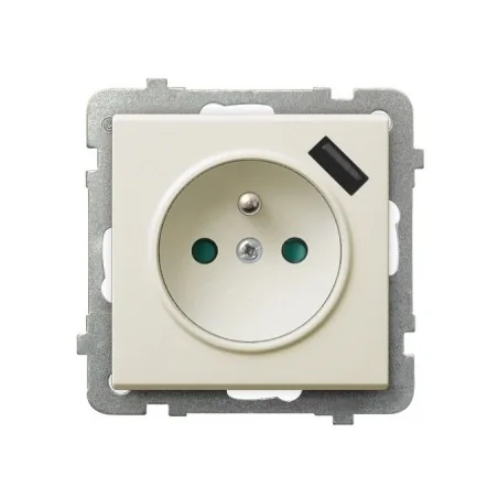 Gniazda-podwojne-podtynkowe - pojedyncze beżowe gniazdo z funkcją ładowania usb gp-1rzpusb/m/27 sonata ospel 