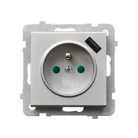 Gniazda-podwojne-podtynkowe - gniazdo pojedyncze z ładowarką usb srebrny mat gp-1rzpusb/m/38 sonata ospel 
