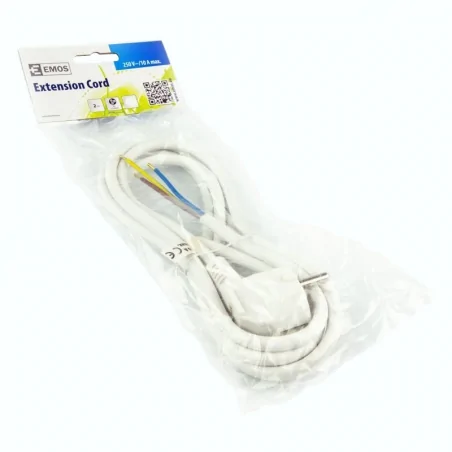Przedluzacze-elektryczne - przewód przyłączeniowy pvc 3×1,0mm, 2m biały s14312 emos - 2413120132 