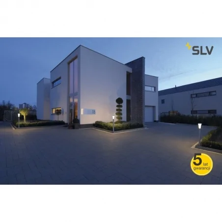 Lampy-ogrodowe-stojace - ogrodowa lampa stojąca słupek ogrodowy e27 24w srebrnoszary alpa cone 100 228922 slv 