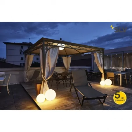 Lampy-ogrodowe-wiszace - wisząca lampa do ogrodu rotoball swing 50 biała e27 max 24w ip44 slv 