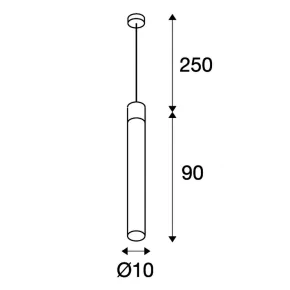 Lampy-sufitowe - wisząca lampa sufitowa led biała 2700k 10/90 cm 254 cm slv 