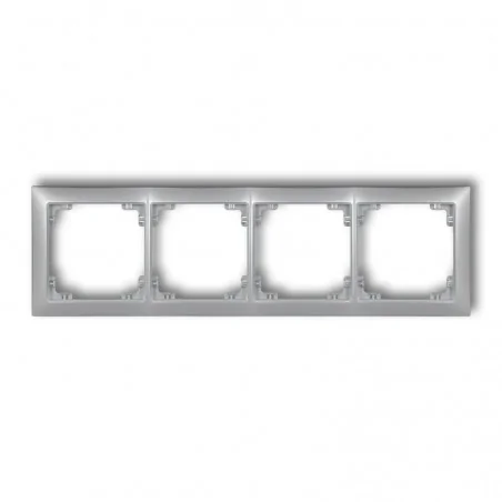 Ramki-poczworne - poczwórna ramka srebrna metaliczna 7drso-4 deco soft karlik 