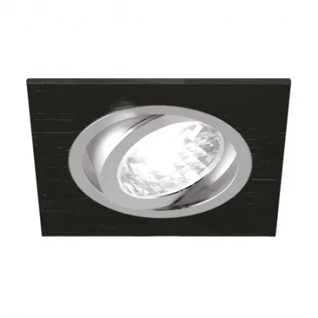 Oprawy-sufitowe - kwadratowa oprawa sufitowa punktowa 50w czarny mat/chrom gu10 alum d 03590 ideus 