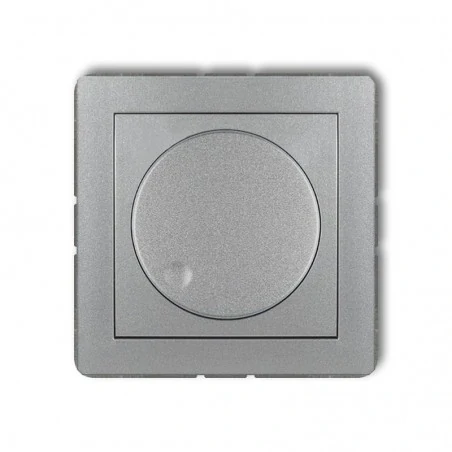 Regulatory-oswietlenia - srebrny metaliczny ściemniacz przyciskowo-obrotowy 7dro-1 deco karlik 