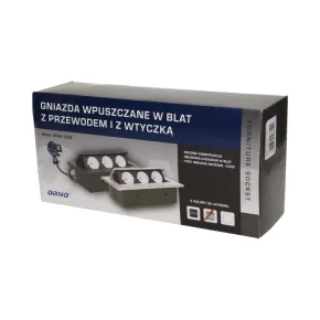 Gniazda-meblowe - gniazdo wpuszczane w blat z grubym rantem i przewodem 1,5m 3x2p+z or-ae-1338/g orno 