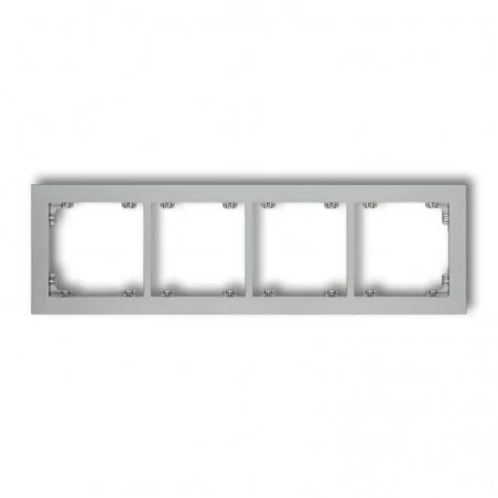 Ramki-poczworne - srebrna metaliczna ramka poczwórna 7dr-4 deco karlik 