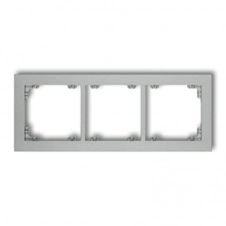 Ramki-potrojne - potrójna srebrna metaliczna ramka 7dr-3 deco karlik 