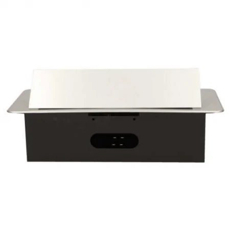 Gniazda-meblowe - gniazdo blatowe wpuszczane z płaskim frezowanym rantem schuko 3x2p+z srebrne or-ae-1336/g(gs) orno 