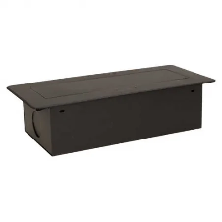 Gniazda-meblowe - gniazdo meblowe chowane w blacie schuko z płaskim frezowanym rantem 3x2p+z czarne or-ae-1336/b(gs) orno 