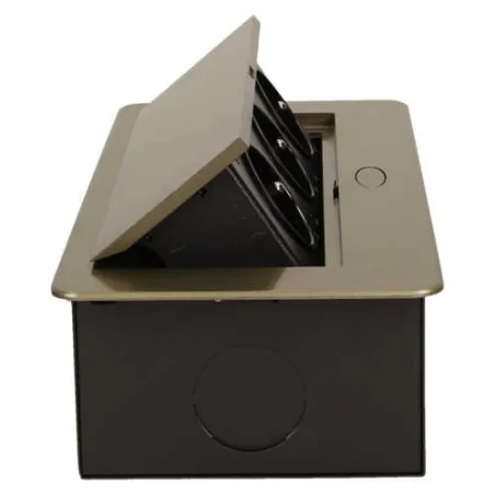 Gniazda-meblowe - gniazdo wpuszczane w blat mosiądz z płaskim frezowanym rantem 3x2p+z 2500w or-ae-1336/br orno 