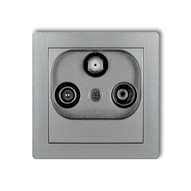 Gniazda-antenowe - gniazdo abonenckie rtv-sat przelotowe srebrne 10db 7dgsp deco karlik firmy Karlik 