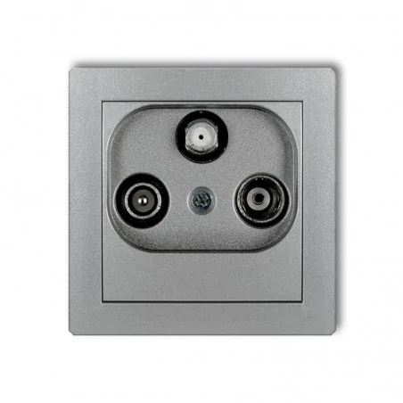 Gniazda-antenowe - gniazdo abonenckie rtv-sat przelotowe srebrne 10db 7dgsp deco karlik 