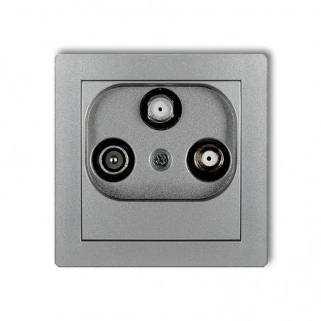 Gniazda-antenowe - mechanizm gniazda abonenckiego 2xsat+tv srebrny metalik 7dgsn deco karlik 