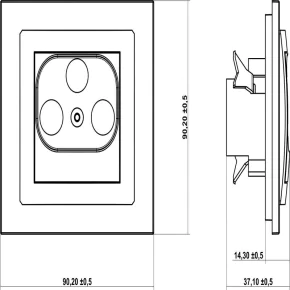 Gniazda-antenowe - mechanizm gniazda abonenckiego 2xsat+tv srebrny metalik 7dgsn deco karlik 