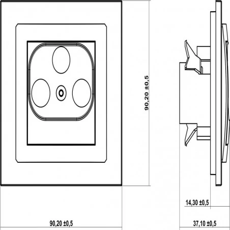 Gniazda-antenowe - mechanizm gniazda abonenckiego 2xsat+tv srebrny metalik 7dgsn deco karlik 