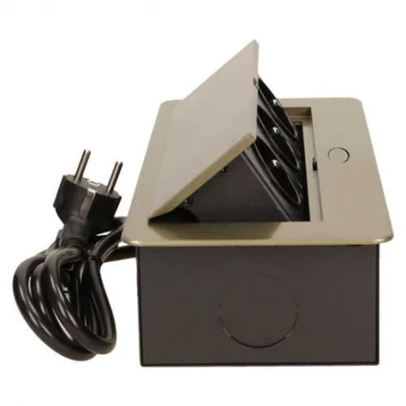 Gniazda-meblowe - gniazdo blatowe wpuszczane mosiądz 3x2p+z z płaskim frezowanym rantem+przewód or-ae-1337/br orno 