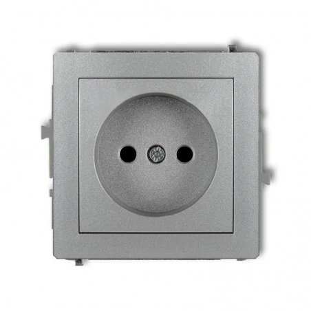 Gniazda-pojedyncze-podtynkowe - mechanizm gniazda pojedynczego srebrnego bez uziemienia 7dgp-1 deco karlik 