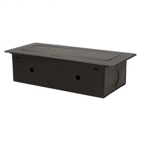 Gniazda-meblowe - meblowe gniazdo wpuszczane w blat z płaskim frezowanym rantem i ładowarką usb 2x2p+z or-ae-13109/b orno 