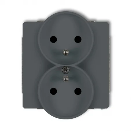Gniazda-podwojne-podtynkowe - gniazdo elektryczne podwójne z uziemieniem grafitowy mat 28dgprso-2z deco soft karlik 