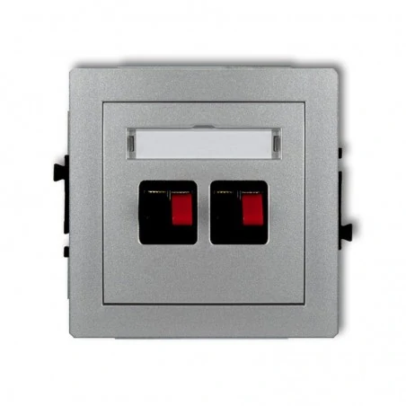 Gniazda-glosnikowe - podwójne gniazdo głośnikowe srebrny metalik 7dgg-2 deco karlik 