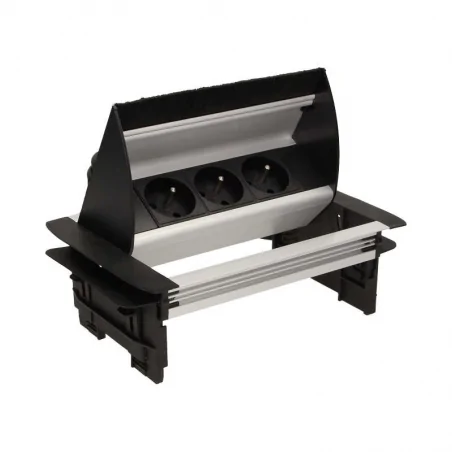 Gniazda-meblowe - gniazdo meblowe wpuszczane w blat ze szczotką przeciwkurzową i przewodem 3x2p+z 1,8m or-ae-1361 orno 